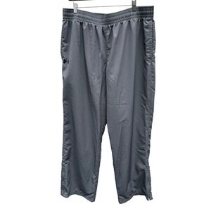 Under Armour Mens HeatGear Gray Mesh Lined Track Pants XXL Loose Fit Ankle Zip